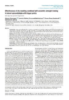 Eﬀectiveness of dry needling combined with eccentric strength training in lateral epicondylalgia with trigger points