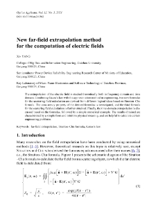 New far-field extrapolation method for the computation of electric fields