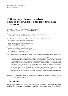 FSO system performance analysis based on novel Gamma–Chi-square irradiance PDF model