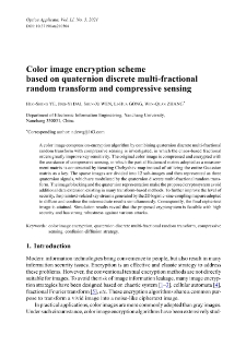 Color image encryption scheme based on quaternion discrete multi-fractional random transform and compressive sensing