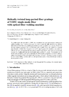 Helically twisted long-period fiber gratings of YOFC single-mode fiber with optical fiber welding machine