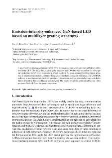 Emission-intensity-enhanced GaN-based LED based on multilayer grating structures