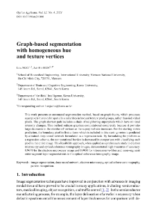 Graph-based segmentation with homogeneous hue and texture vertices