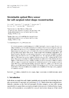 Stretchable optical fibre sensor for soft surgical robot shape reconstruction