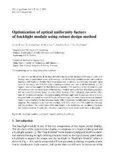 Optimization of optical uniformity factors of backlight module using robust design method