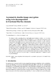 Asymmetric double-image encryption using twin decomposition in fractional Hartley domain