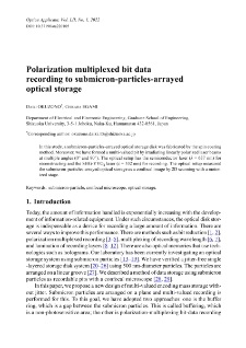 Polarization multiplexed bit data recording to submicron-particles-arrayed optical storage