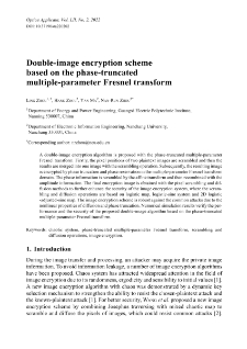 Double-image encryption scheme based on the phase-truncated multiple-parameter Fresnel transform