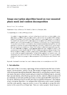 Image encryption algorithm based on rear-mounted phase mask and random decomposition