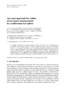 An exact approach for radius of curvature measurement in a calibration test sphere