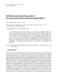 Brillouin backscattering analysis in recent generation of telecom optical fibers