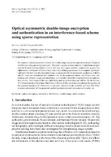 Optical asymmetric double-image encryption and authentication in an interference-based scheme using sparse representation