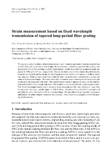 Strain measurement based on fixed wavelength transmission of tapered long-period fiber grating