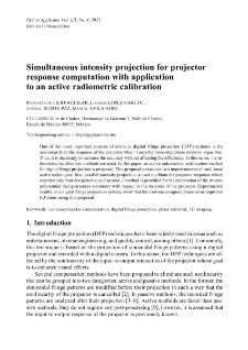 Simultaneous intensity projection for projector response computation with application to an active radiometric calibration