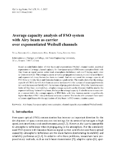 Average capacity analysis of FSO system with Airy beam as carrier over exponentiated Weibull channels