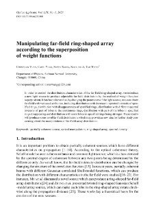 Manipulating far-field ring-shaped array according to the superposition of weight functions