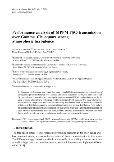 Performance analysis of MPPM FSO transmission over Gamma–Chi-square strong atmospheric turbulence