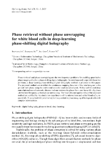 Phase retrieval without phase unwrapping for white blood cells in deep-learning phase-shifting digital holography