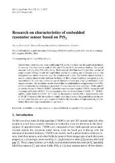 Research on characteristics of embedded resonator sensor based on PtS2