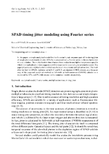 SPAD timing jitter modeling using Fourier series