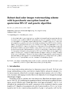 Robust dual color images watermarking scheme with hyperchaotic encryption based on quaternion DFrAT and genetic algorithm