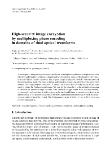 High-security image encryption by multiplexing phase encoding in domains of dual optical transforms