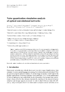 Noise quantization simulation analysis of optical convolutional networks