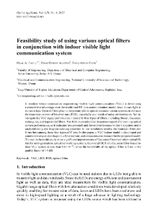 Feasibility study of using various optical filters in conjunction with indoor visible light communication system