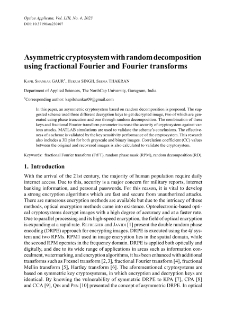 Asymmetric cryptosystem with random decomposition using fractional Fourier and Fourier transforms