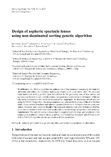 Design of aspheric spectacle lenses using non-dominated sorting genetic algorithm