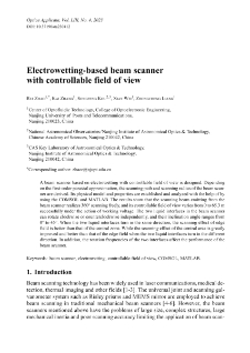 Electrowetting-based beam scanner with controllable field of view