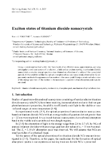 Exciton states of titanium dioxide nanocrystals