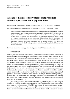 Design of highly sensitive temperature sensor based on photonic band gap structure