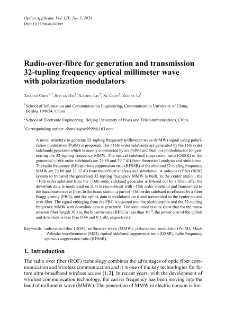 Radio-over-fibre for generation and transmission 32-tupling frequency optical millimeter wave with polarization modulators