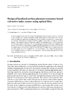 Design of localized surface plasmon resonance-based refractive index sensor using optical fiber