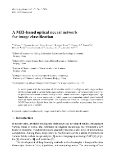 A MZI-based optical neural network for image classification