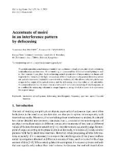 Accentuate of moiré in an interference pattern by defocusing