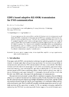 EDFA based adaptive RZ-OOK transmission for FSO communication