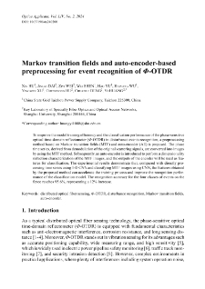 Markov transition fields and auto-encoder-based preprocessing for event recognition of Φ-OTDR