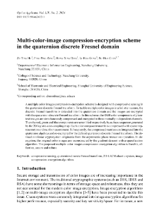 Multi-color-image compression-encryption scheme in the quaternion discrete Fresnel domain