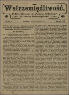 Wstrzemięźliwość : dodatek miesięczny do „Posłańca Niedzielnego” dla Bractwa Wstrzemięźliwości. R. 12 (1911), nr 1