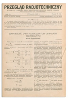 Przegląd Radjotechniczny. Rok VII, 1 Września 1929, Zeszyt 17-18