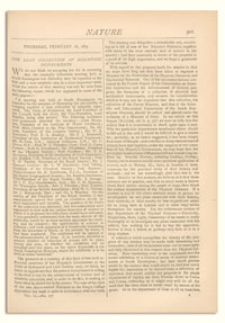 Nature : a Weekly Illustrated Journal of Science. Volume 11, 1875 February 18, [No. 277]