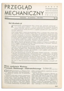 Przegląd Mechaniczny. Organ Stowarzyszenia Inżynierów Mechaników Polskich, T. 2, 25 listopada 1936, nr 22