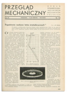 Przegląd Mechaniczny. Organ Stowarzyszenia Inżynierów Mechaników Polskich, T. 4, 10-25 kwietnia 1938, nr 7-8
