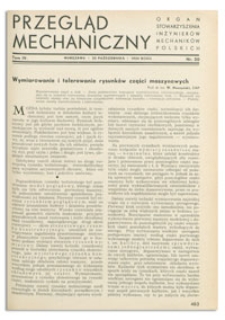 Przegląd Mechaniczny. Organ Stowarzyszenia Inżynierów Mechaników Polskich, T. 4, 25 października 1938, nr 20
