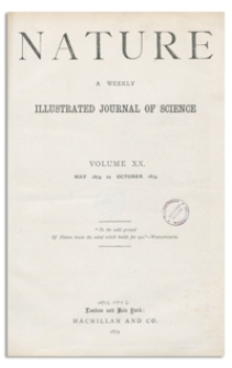 Nature : a Weekly Illustrated Journal of Science. Volume 20, 1879 June 12, [No. 502]