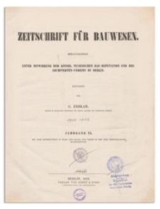 Zeitschrift für Bauwesen, Jr. XX, 1870, H. 7-10