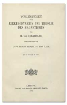 Vorlesungen über Elektrodynamik und Theorie des Magnetismus