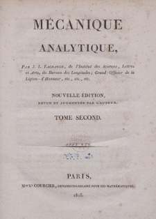 Mécanique analytique. T. 2